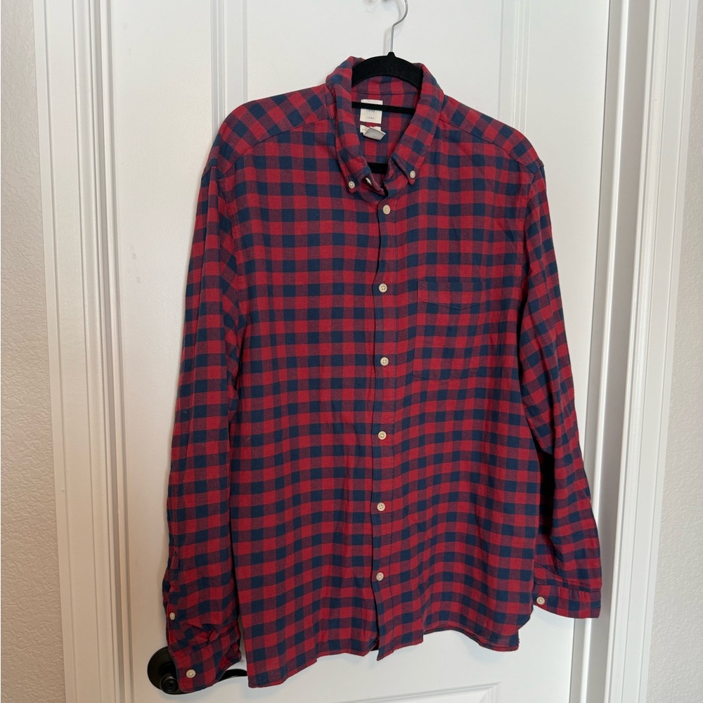 H&M Red and Blue Plaid Casual Shirt